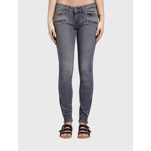 PAIGE Jane Zip Crop Skinny Jeans Size 27 Medium Wash Ankle Zipper TRANSCEND